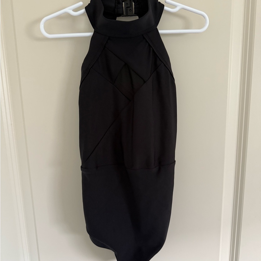 Five Black Halter Leotard